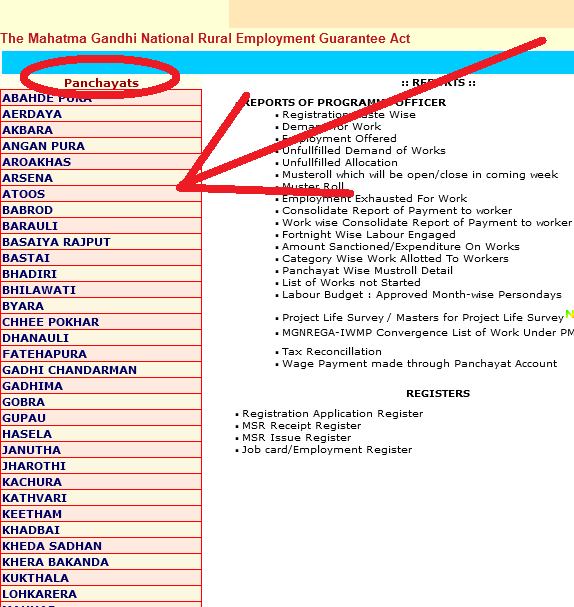 NREGA'S panchayat list