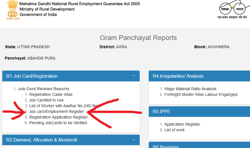 gram panchyat nerega report 